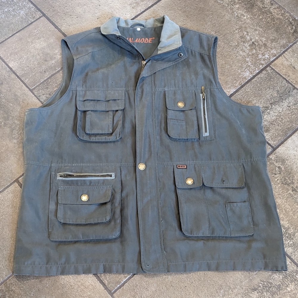 MN MODE Tactical Fishing Utility Vest Fisherman Core Size XXL- XXXL Gray Green